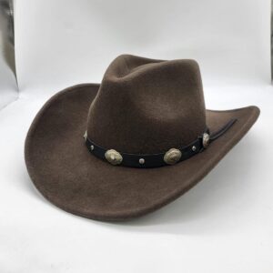 Cowboy Hat Personalized Wool Felt : Crushable Gambler with Buckle Band